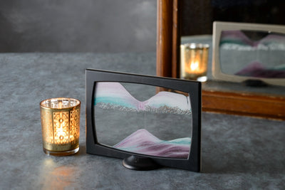 Picture of KB Collection Screenie Two-Tone Black/White Sand Art with candle- By Klaus Bosch sold by MovingSandArt.com
