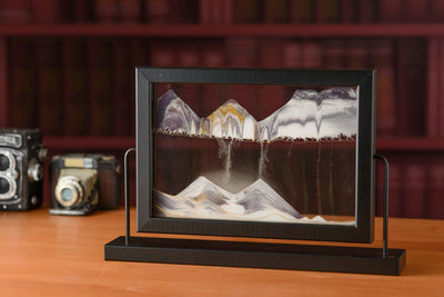 Picture of KB Collection Window Black Sand Art with camera- By Klaus Bosch sold by MovingSandArt.com