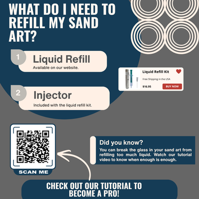 Liquid Refill for KB Collection Moving Sand Art **FREE SHIPPING**