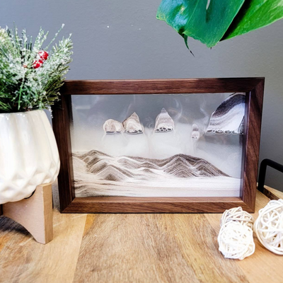 Horizon Walnut Moving Sand Art- By Klaus Bosch