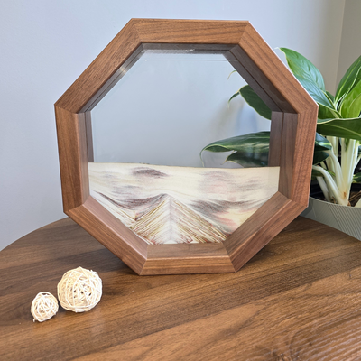 Walnut Octarine Shadowbox- Moving Sand Art- By Klaus Bosch