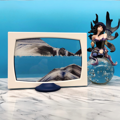 Screenie Ocean Two-Tone Frame Blue & White Moving Sand Art- By Klaus Bosch