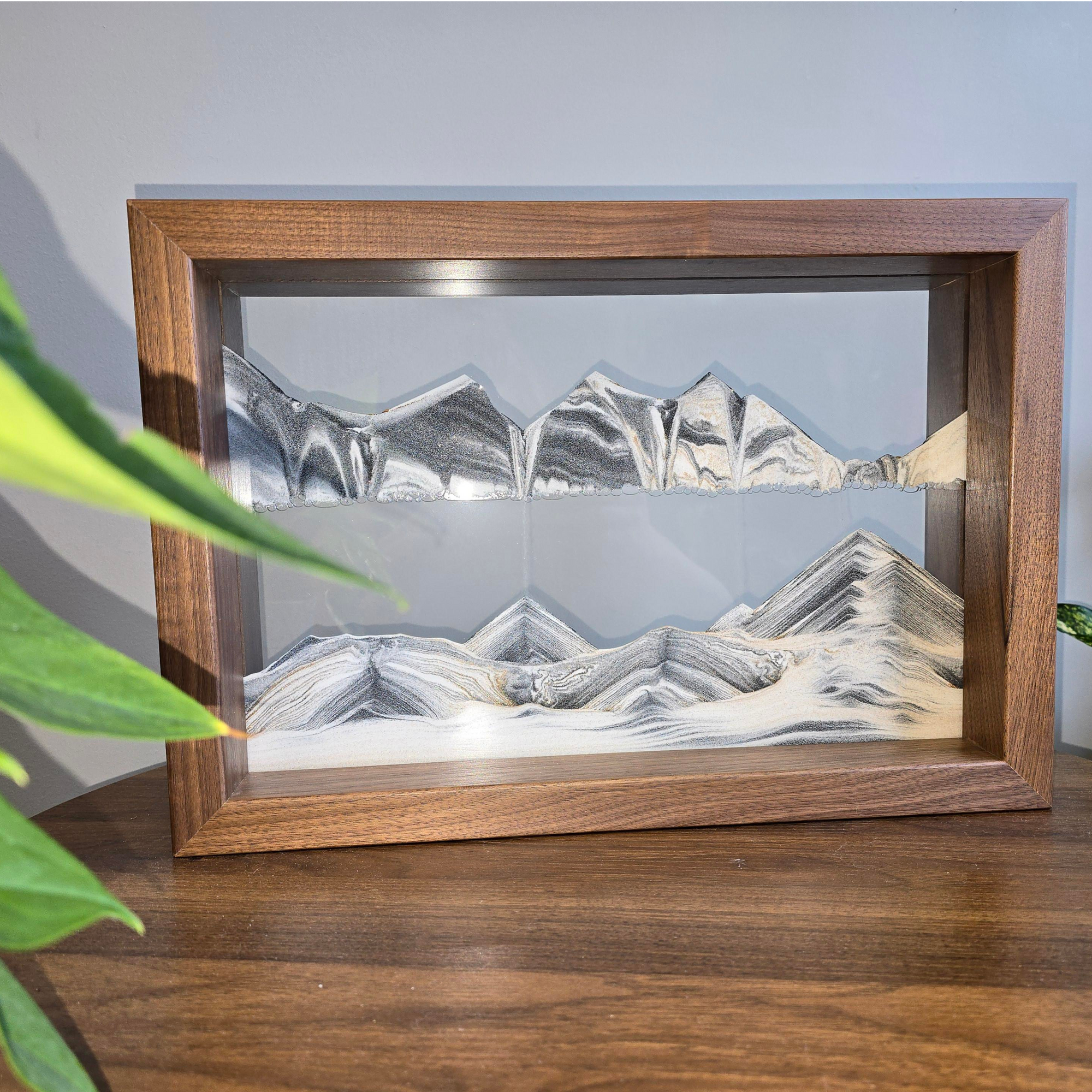 Walnut Shadowbox Moving Sand Art- By Klaus Bosch Walnut Shadowbox Moving Sand Art- By Klaus Bosch