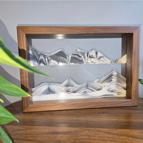 Walnut Shadowbox Moving Sand Art- By Klaus Bosch