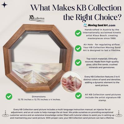 Walnut Octarine Shadowbox- Moving Sand Art- By Klaus Bosch