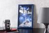 Picture of KB Collection Movie Series Wall Mount Blue Planet Sand Art vertical with camera- By Klaus Bosch sold by MovingSandArt.com