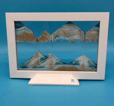 Picture of KB Collection Silhouette Blue Ocean Sand Art on blue- By Klaus Bosch sold by MovingSandArt.com
