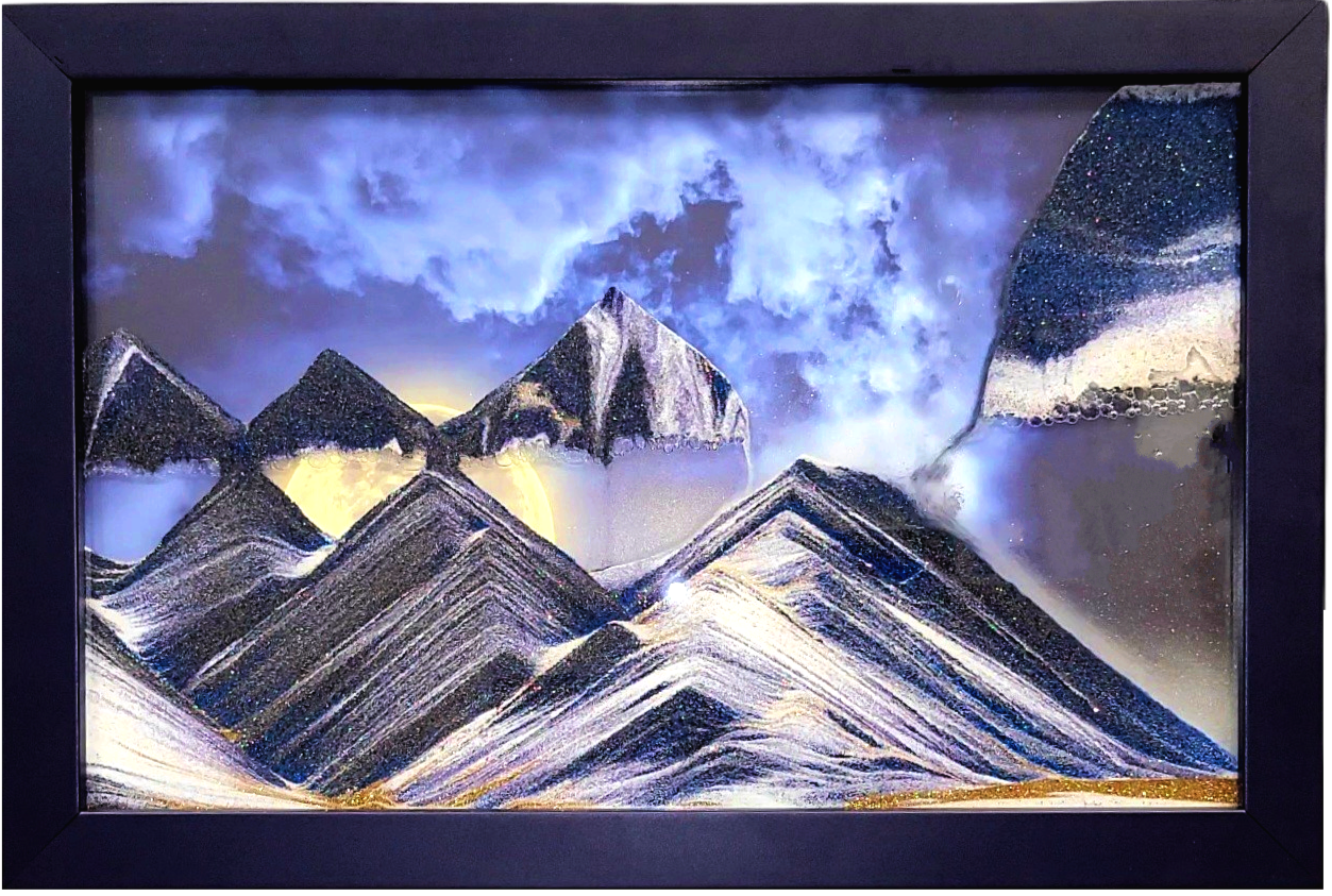 KB Collection Moving Sand Art- Handcrafted- Wall Hanging Harvest Moon