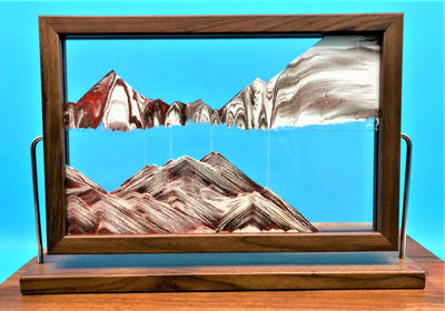 Picture of KB Collection Landscape Walnut Sand Art on butcher block - By Klaus Bosch sold by MovingSandArt.com